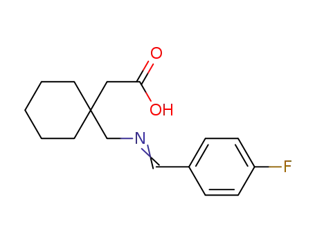 Molecular Structure of 1262837-10-4 (2-(1-((4-fluorobenzylideneamino)methyl)cyclohexyl)acetic acid)