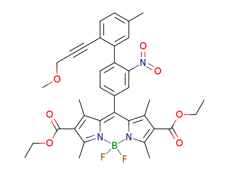 2,8-bis(ethoxycarbonyl)-5,5-difluoro-10-(2'-(3-methoxyprop-1-yn-1-yl)-5'-methyl-2-nitro-[1,1'-biphenyl]-4-yl)-1,3,7,9-tetramethyl-5H-dipyrrolo[1,2-c:2',1'-f][1,3,2]diazaborinin-4-ium-5-uide