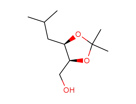 Molecular Structure of 143444-50-2 ((4S,5R)-2,2-dimethyl-4-(hydroxymethyl)-5-(2'-methylpropyl)-1,3-dioxolane)