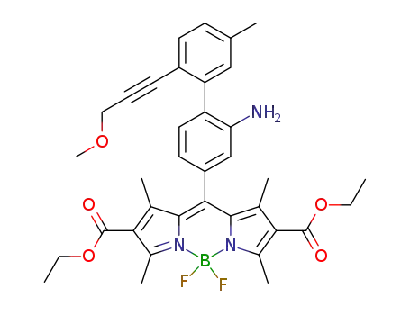 10-(2-amino-2'-(3-methoxyprop-1-yn-1-yl)-5'-methyl-[1,1'-biphenyl]-4-yl)-2,8-bis(ethoxycarbonyl)-5,5-difluoro-1,3,7,9-tetramethyl-5H-dipyrrolo[1,2-c:2',1'-f][1,3,2]diazaborinin-4-ium-5-uide