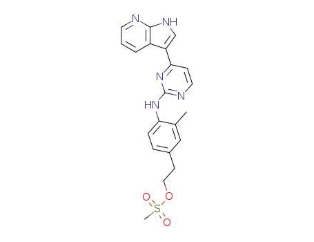 methanesulfonic acid 2-{3-methyl-4-[4-(1<i>H</i>-pyrrolo[2,3-<i>b</i>]pyridin-3-yl)-pyrimidin-2-ylamino]-phenyl}-ethyl ester