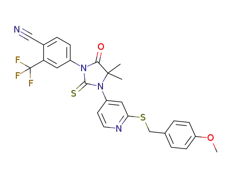 4-{3-[2-(4-methoxybenzylsulfanyl)pyridin-4-yl]-4,4-dimethyl-5-oxo-2-thioxoimidazolidin-1-yl}-2-trifluoromethylbenzonitrile