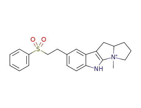 Molecular Structure of 1408337-90-5 (4-methyl-8-[2-(phenylsulfonyl)ethyl]-1,2,3,5,10,10a-hexahydropyrrolidino[3,2-b]indol-4-ium)