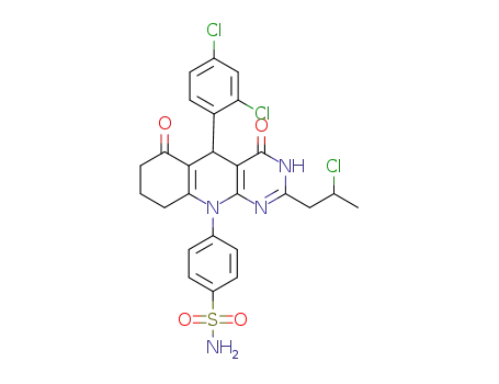 4-(2-(2-chloropropyl)-5-(2,4-dichlorophenyl)-4,6-dioxo-3,4,6,7,8,9-hexahydropyrimido[4,5-b]quinolin-10(5H)-yl)benzenesulfonamide