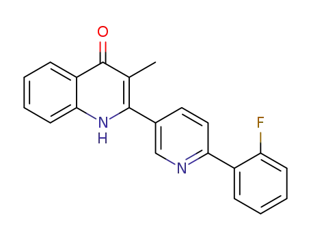 Molecular Structure of 1361967-83-0 (2-(6-(2-fluorophenyl)pyridin-3-yl)-3-methylquinolin-4(1H)-one)