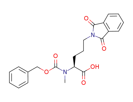 Molecular Structure of 165105-56-6 ((2S)-5-(1,3-dihydro-1,3-dioxo-2H-isoindol-2-yl)-2-(methyl{[(phenylmethyl)oxy]carbonyl}amino)pentanoic acid)