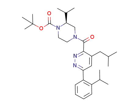 tert-butyl (S)-4-(4-iso-butyl-6-(2-iso-propylphenyl)pyridazine-3-carbonyl)-2-iso-propylpiperazine-1-carboxylate