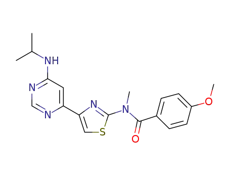 N-[4-[6-(isopropylamino)pyrimidin-4-yl]-1,3-thiazol-2-yl]-4-methoxy-N-methylbenzamide