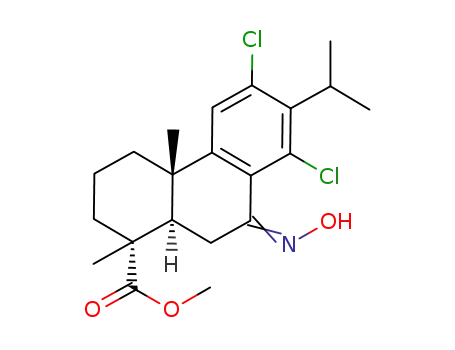 12,14-dichloro-13-isopropyl-7-hydroxyiminepodocarpe-8,11,13-triene-15-carboxylic acid methyl ester