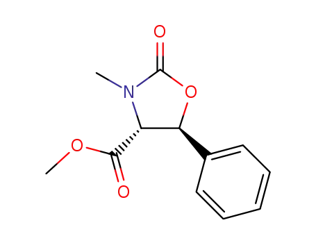 Molecular Structure of 1255203-16-7 ((4R,5S)-methyl 3-methyl-2-oxo-5-phenyloxazolidine-4-carboxylate)