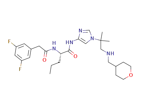 (S)-2-[2-(3,5-difluoro-phenyl)-acetylamino]-pentanoic acid (1-{1,1-dimethyl-2-[(tetrahydro-pyran-4-ylmethyl)-amino]-ethyl}-1H-imidazol-4-yl)-amide