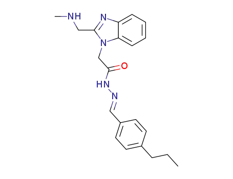 Molecular Structure of 1398499-13-2 (N'-[(E)-(4-propylphenyl)methylidene]-2-{2-[(methylamino)methyl]-1H-benzimidazol-1-yl}acetohydrazide)