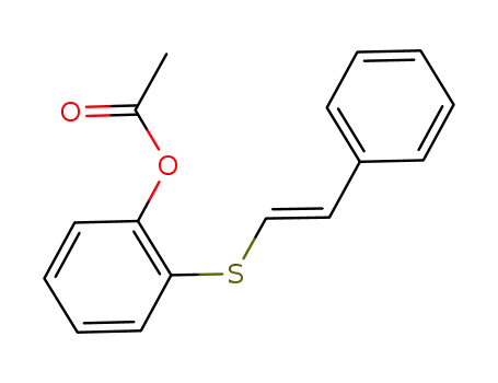 Molecular Structure of 847258-36-0 (Phenol, 2-[[(1E)-2-phenylethenyl]thio]-, acetate)