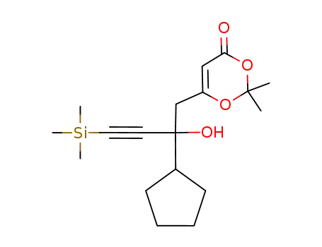 4H-1,3-Dioxin-4-one,
6-[2-cyclopentyl-2-hydroxy-4-(trimethylsilyl)-3-butynyl]-2,2-dimethyl-