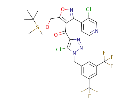 [1-(3,5-bis-trifluoromethyl-benzyl)-5-chloro-1<i>H</i>-[1,2,3]triazol-4-yl]-[5-(<i>tert</i>-butyl-dimethyl-silanyloxymethyl)-3-(3-chloro-pyridin-4-yl)-isoxazol-4-yl]-methanone