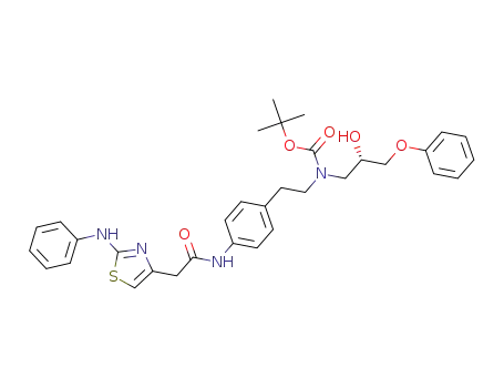 Molecular Structure of 211103-25-2 (tert-butyl (S)-N-(2-hydroxy-3-phenoxypropyl)-N-[2-(4-{[2-(2-phenylaminothiazol-4-yl)acetyl]amino}phenyl)ethyl]carbamate)