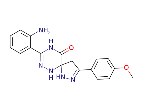 3'-(2-aminophenyl)-3-(4-methoxyphenyl)-spiro[pyrazoline-5,6'(1'H)-1,2,4-triazin]-5'(4'H)-one