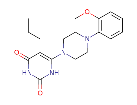 Molecular Structure of 1310053-29-2 (6-[4-(2-methoxyphenyl)-1-piperazinyl]-5-(n-propyl)uracil)
