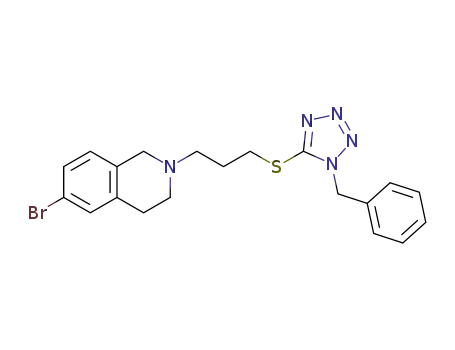 Molecular Structure of 1296865-65-0 (2-[3-(1-benzyl-1H-tetrazol-5-ylthio)propyl]-6-bromo-1,2,3,4-tetrahydroisoquinoline)