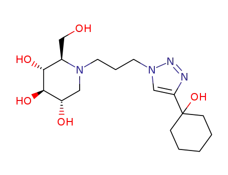 N-(3-(4-(cyclohexanol-1-yl)-1H-1,2,3-triazol-1-yl)propyl)-1,5-dideoxy-1,5-imino-D-glucitol