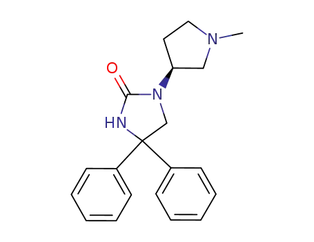 Molecular Structure of 895149-14-1 (2-Imidazolidinone, 1-[(3S)-1-methyl-3-pyrrolidinyl]-4,4-diphenyl-)