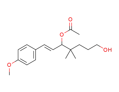(E)-7-hydroxy-1-(4-methoxyphenyl)-4,4-dimethylhept-1-en-3-yl acetate