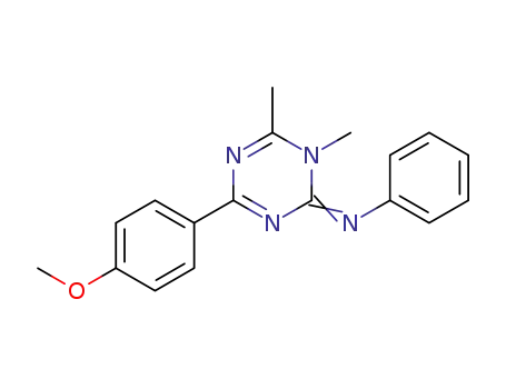 Molecular Structure of 1360895-69-7 ((4-(4-methoxyphenyl)-1,6-dimethyl-1,3,5-triazin-2-ylidene)phenylamine)
