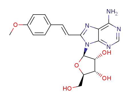 2-(6-amino-8-(4-methoxystyryl)-9H-purin-9-yl)-5-(hydroxymethyl)tetrahydrofuran-3,4-diol