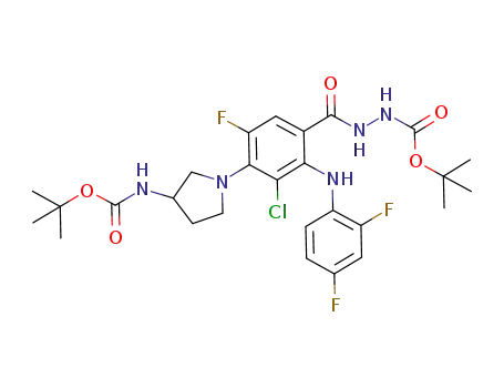 <i>N</i>'-[4-(3-<i>tert</i>-butoxycarbonylamino-pyrrolidin-1-yl)-3-chloro-2-(2,4-difluoro-phenylamino)-5-fluoro-benzoyl]-hydrazinecarboxylic acid <i>tert</i>-butyl ester