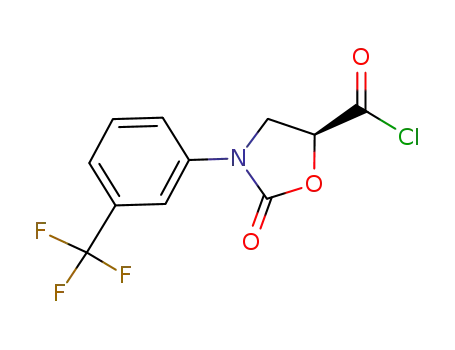 Molecular Structure of 1066876-02-5 (2-oxo-3-(3-trifluoromethyl-phenyl)-oxazolidine-5-carbonyl chloride)