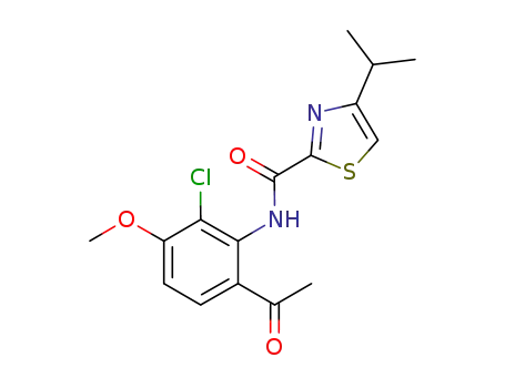 2-Thiazolecarboxamide,
N-(6-acetyl-2-chloro-3-methoxyphenyl)-4-(1-methylethyl)-