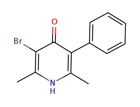 Molecular Structure of 137735-27-4 (4(1H)-Pyridinone, 3-bromo-2,6-dimethyl-5-phenyl-)