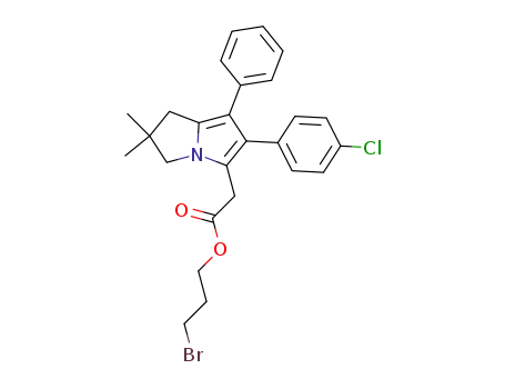 Molecular Structure of 1332505-34-6 (3-bromopropyl 2-(6-(4-chlorophenyl)-2,2-dimethyl-7-phenyl-2,3-dihydro-1H-pyrrolizin-5-yl)acetate)