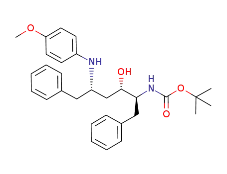 [1-benzyl-2-hydroxy-4-(4-methoxy-phenylamino)-5-phenyl-pentyl]-carbamic acid <i>tert</i>-butyl ester