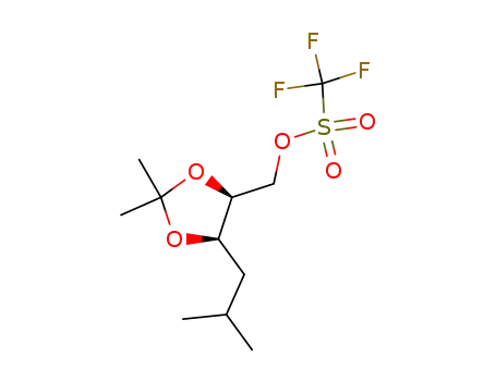 Molecular Structure of 143427-04-7 ((4S,5R)-2,2-dimethyl-4-(trifluoromethanesulfonyloxymethyl)-5-(2'-methylpropyl)-1,3-dioxolane)