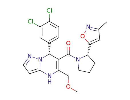 ((R)-7-(3,4-dichlorophenyl)-5-(methoxymethyl)-4,7-dihydropyrazolo[1,5-a]pyrimidin-6-yl)((S)-2-(3-methylisoxazol-5-yl)pyrrolidin-1-yl)methanone