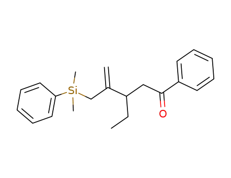 Molecular Structure of 1279696-86-4 (3-[(dimethylphenylsilyl)methyl]-2-ethyl-3-butenyl phenyl ketone)