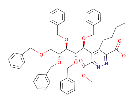 dimethyl (1'S,2'S,3'R,4'R)-5-butyl-4-(1',2',3',4',5'-pentabenzoxy-pentyl)pyridazine-3,6-dicarboxylate
