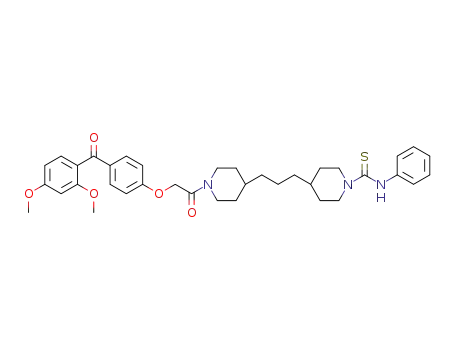 Molecular Structure of 1360860-47-4 (4-(3-(1-(2-(4-(2,4-dimethoxybenzoyl)phenoxy)acetyl)piperidin-4-yl)propyl)-N-phenylpiperidine-1-carbothioamide)
