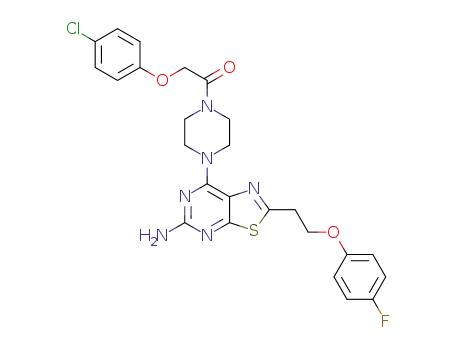 1-(4-(5-amino-2-(2-(4-fluorophenoxy)ethyl)thiazolo[5,4-d]pyrimidin-7-yl)piperazin-1-yl)-2-(4-chlorophenoxy)ethanone