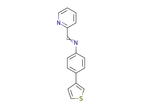 Molecular Structure of 1313760-44-9 (N-(pyridin-2-ylmethylidene)-4-(thiophen-3-yl)aniline)