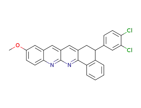 Molecular Structure of 1374543-22-2 (5-(3,4-dichlorophenyl)-10-methoxy-5,6-dihydrobenzo[b]naphtho[2,1-g][1,8]naphthyridine)