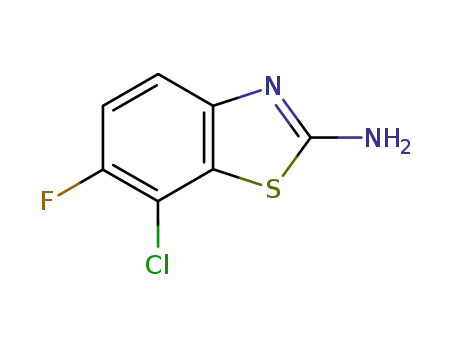 Molecular Structure of 101337-93-3 (2-Benzothiazolamine,7-chloro-6-fluoro-(9CI))
