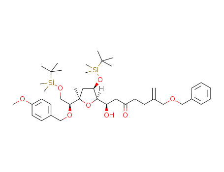 (R)-6-[(benzyloxy)methyl]-1-((2R,3R,5R)-3-[(tert-butyldimethylsilyl)oxy]-5-{(S)-2-[(tert-butyldimethylsilyl)oxy]-1-[(4-methoxybenzyl)oxy]ethyl}-5-methyltetrahydrofuran-2-yl)-1-hydroxyhept-6-en-3-one