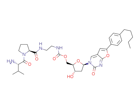 3-[2’-deoxy-5’-O-[2-(valylprolylamino)ethylcarbamoyl]-β-D-ribofuranosyl]-6-(p-pentylphenyl)-2,3-dihydrofuro[2,3-d]pyrimidin-2-one