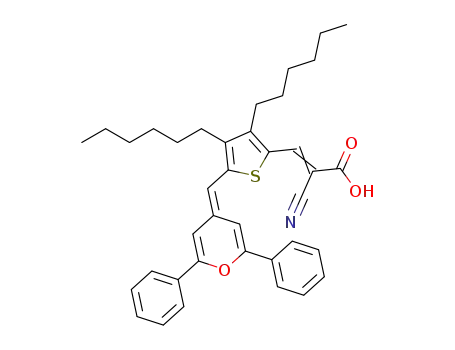 3-(5-((2,6-diphenyl-4H-pyran-4-ylidene)methyl)-3,4-dihexylthiophen-2-yl)-2-cyanoacrylic acid
