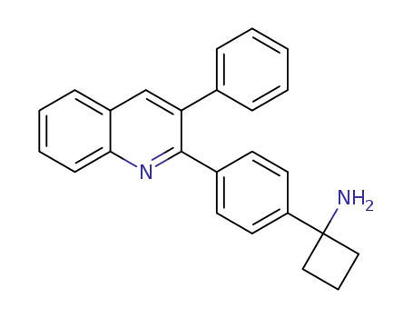 Molecular Structure of 1357158-55-4 (1-(4-(3-phenylquinolin-2-yl)phenyl)cyclobutanamine)