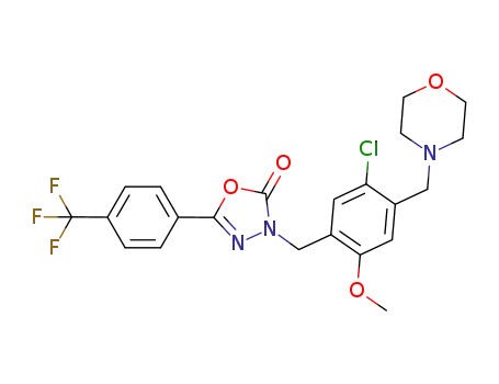 3-[[5-chloro-2-methoxy-4-(4-morpholinylmethyl)-phenyl]methyl]-5-[4-(trifluoromethyl)phenyl]-1,3,4-oxadiazol-2-(3H)-one