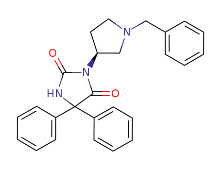 Molecular Structure of 895148-86-4 (2,4-Imidazolidinedione,
5,5-diphenyl-3-[(3S)-1-(phenylmethyl)-3-pyrrolidinyl]-)