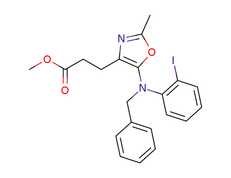 methyl 3-(5-((benzyl)-(2-iodophenyl)amino)-2-methyloxazol-4-yl)propanoate